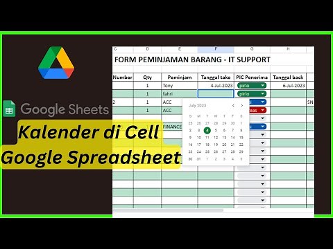 Cara memunculkan Kalender di Cell Google Sheet