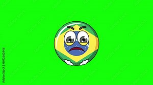 brazil character with expressions of irritation, anger, and contempt, face with Steam From Nose