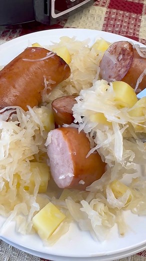 🌟🔥🍽️ A super easy slow cooker meal for cool nights is our Kielbasa and Sauerkraut. Simple ingredients are really satisfying and create this fall recipe idea! The full smoky flavor of Kielbasa sausage is a perfect match for the bitterness of sauerkraut. A layer of potatoes make this traditional meal more filling. 🔎 To get the recipe look up “Crock Pot Sauerkraut and Kielbasa” at PlowingThroughLife.com#ad #ohpork #slowcookerrecipe #kielbasa #oktoberfest #smokedsausage #deliciousmeal #comfortfo