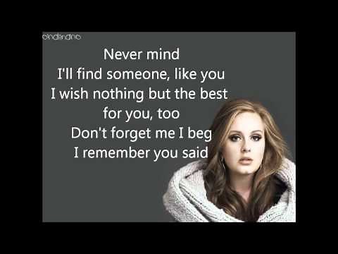 Someone Like You - Adele Lyrics (HD)