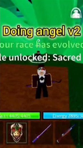 I did Angal v2 in Roblox blox fruit