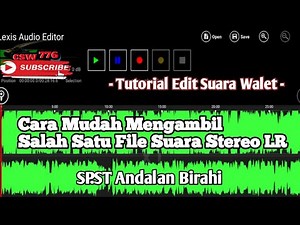 Cara Mengambil Salah Satu File Suara Stereo LR - Tutorial Edit Suara Walet Pakai Hp Android