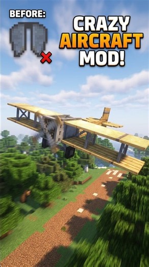 Minecraft Aircraft Mod is Crazy! ✈️ #shorts #minecraft