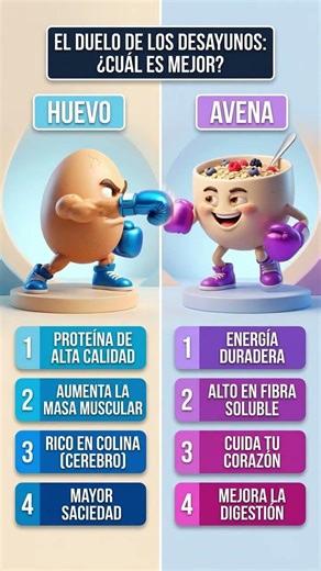 ¿HUEVO O AVENA? ¿CUAL ES EL MEJOR DESAYUNO? 🥊🍳 #salud #alimentossanos