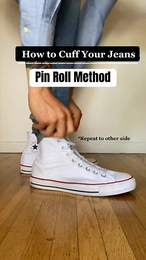 How to Cuff your Jeans: Pin Roll Method. #howto #fashionhacks #styletips #jeans #menswear
