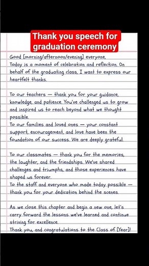 thank you speech for graduation ceremony #speech #thankyouspeech #graduationspeech