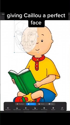Caillou but with a perfect face 😍#perfectface #caillou #digitalart
