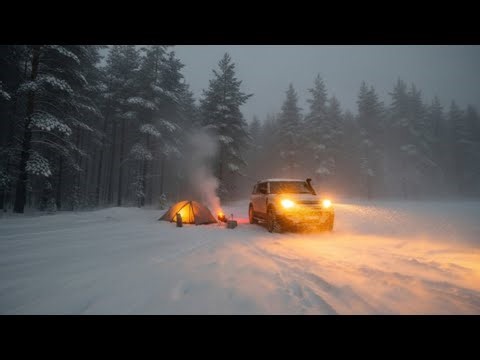 Car Camping in Heavy Blizzard | Camping in RV During Snow Storm | Van Camping in Snow Storm
