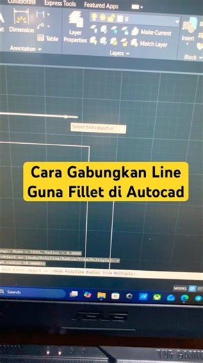 Cara Gabung Line Guna Fillet di Autocad Autodesk Engineering | Tutorial Asas