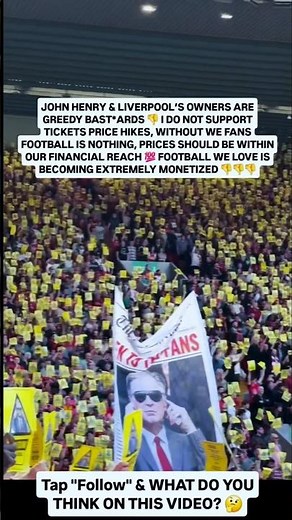 Liverpool Fans protest On FSG Ticket Price Rises! 😟