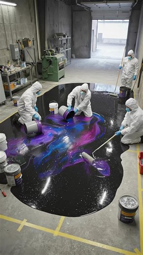 THIS SPLIT GALAXY EPOXY FLOOR IS INSANE 😱💫 Supercar Garage Transformation #epoxy #floor #diy