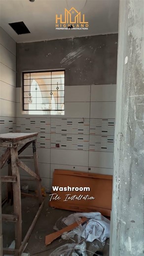 Washroom Tile Installation in Progress | Tipu Block Project | Bahria Town Lahore