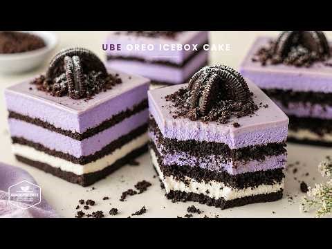 Purple Layered Ube Oreo Icebox Cake Recipe | No-Bake Dessert