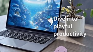 Cute Dolphin Shaped Wireless Mouse, 1600 DPI, 3 Button, for PC Laptop (Purple)