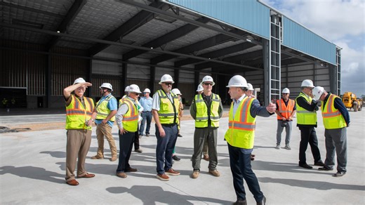Construction tour provides look at progress being made at Leonardo helicopter facility