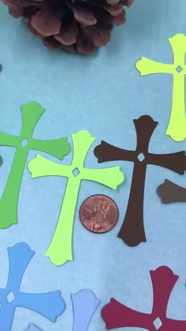 Slender Cross Die Cuts With Diamond Shape Cut Out Card Stock Die Cuts, Set of 20, Random Colors - Etsy