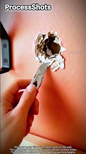 Wall Crack Repair and Surface Filling Process #worker #process