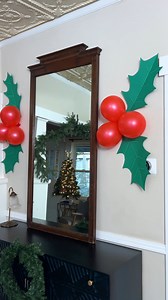 Easy Holiday Party Decor! ✨ How to make giant holly leaves! Perfect for a holiday party! #holidayparty #hosting #christmasdecor | The Lauren Show