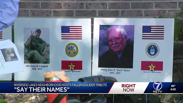 Waterloo neighborhood hosts fallen soldier tribute for Fourth of July