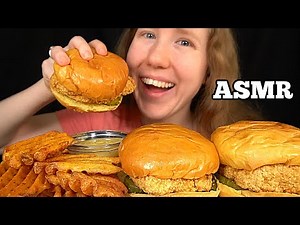 ASMR CHICKEN SANDWICH MUKBANG (No Talking) EATING SOUNDS