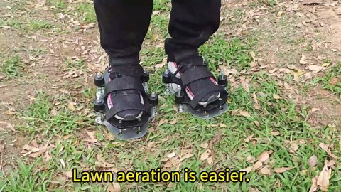 MAGTSMEI Lawn Aerator Shoes for Grass.Metal Bottom Double Layer Soil Yard Aerator Lawn Tool,Lawn Spike Shoes for Patio Garden Manual Air Aeration Tool for Lawn