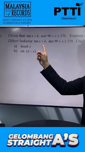 Ramai yang masih tak reti jawab soalan Add Math ini. Betul ke? | PTTI