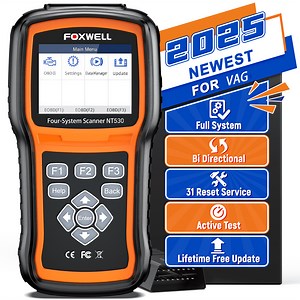 FOXWELL NT530 Plus for VAG All Systems OBD2 Scanner, All Maintenance Service Bidirectional Diagnostic Scan Tool OBD2 Scanner Automotive Code Reader