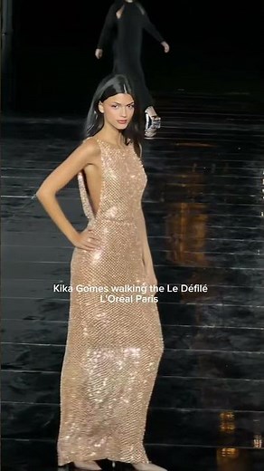 Kika Gomes walking the Le DéfiléL'Oréal Paris 2026. #kika #gomes #lorealparis #wags #pierregasly