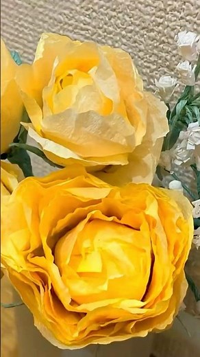 Yellow Tissue Rose 🌼 Realistic & Elegant DIY Paper Flower