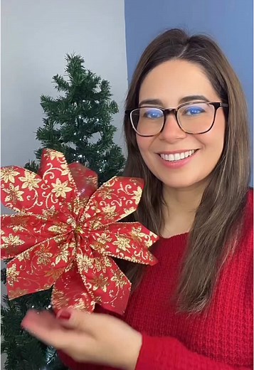 Tutorial: Cómo hacer moños navideños de noche buena | Decoración navideña DIY