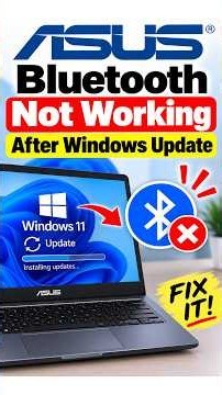 ASUS Bluetooth Not Working After Windows Update #BluetoothFix #BluetoothProblem #BluetoothDriver