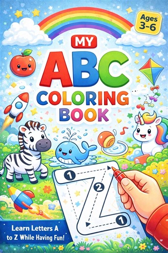ABC Coloring Book | Alphabet Tracing Worksheets A-Z (digital Download) - Etsy