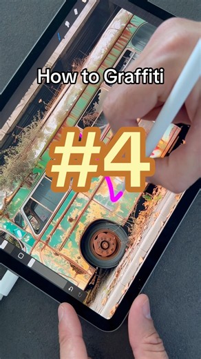 How to Graffiti “4” with My iPad Pro #graffiti #graffitiart #procreate #procreategraffiti #graff