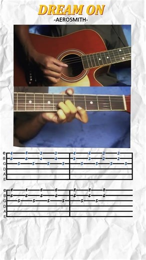 Dream On intro guitar tab 🎸 #guitarforbeginners