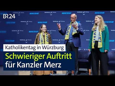 Katholikentag in Würzburg: Schwieriger Auftritt für Kanzler Merz | BR24