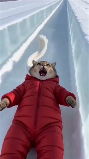 Cute Kitten Slides Down Slide | 小猫第一次滑滑梯超治愈