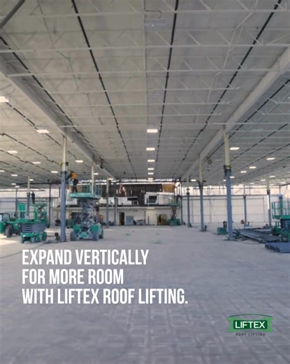 10K views | Why Relocate when you can expand where you are? Unlock up to 3x more usable space: Expand vertically for more room with LIFTEX Roof Lifting. Cost-effective, environmentally friendly, and faster results for your warehouse expansion project. Get a quote today! | Liftex Roof Lifting | Facebook