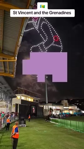 Drone Light Show at the West Indies Vs Bangladesh first match at the Arnos Vale Stadium. | Radio Grenadines