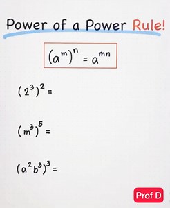 54K views · 2.7K reactions | Requested Topic: Power of a Power Rule!  | Prof D | Facebook