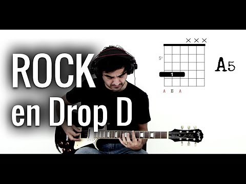Acordes de ROCK en afinación DROP D + Ejercicio con TAB y pista mp3