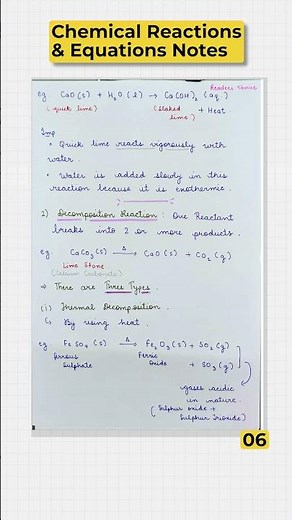 Chemical Reactions and Equations Handwritten Notes