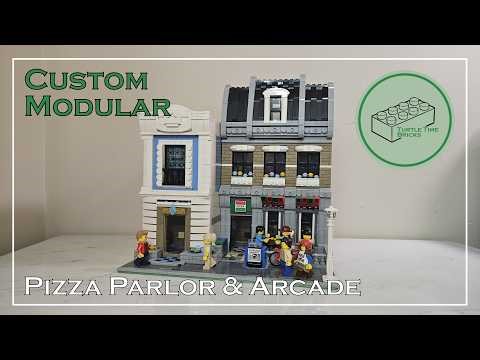Pizza Parlor & Arcade MOC Overview - Custom Modular Building