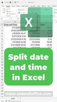 Split date and time in Excel