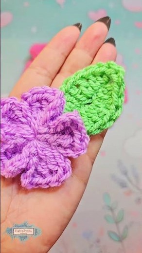 Cute Simple Flower and Leaf Design #crochet