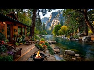 Spring Quietness by a Riverside Cabin 🌸 Birds chirping , Soft Water flowing & Time Moves Slowly