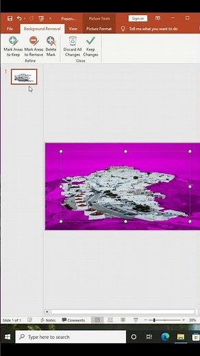 How to use mark areas to remove in MS Power point