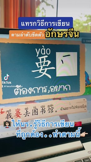 แทรกวิธีการเขียนตามลำดับขีดตัวอักษรจีน #ครู #ครูจีน #เหล่าซือ #ลำดับขีด #ภาษาจีน #เรียนจีน | Duo Sheets สื่อการสอนอังกฤษ-จีน
