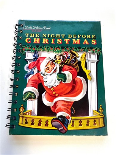 Vintage "the Night Before Christmas" Golden Book Notebook, Repurposed Junk Journal - Etsy