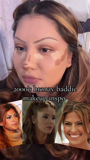 Feeling like a cool tia #makeuptutorial #latinamakeup #2000s #bronzer #bronzymakeup