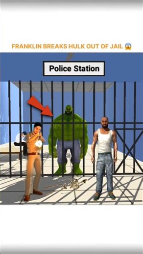 FRANKLIN BREAKS HULK OUT OF JAIL IN INDIAN BIKE DRIVING 3D #indianbikedriving3d #shorts #gta